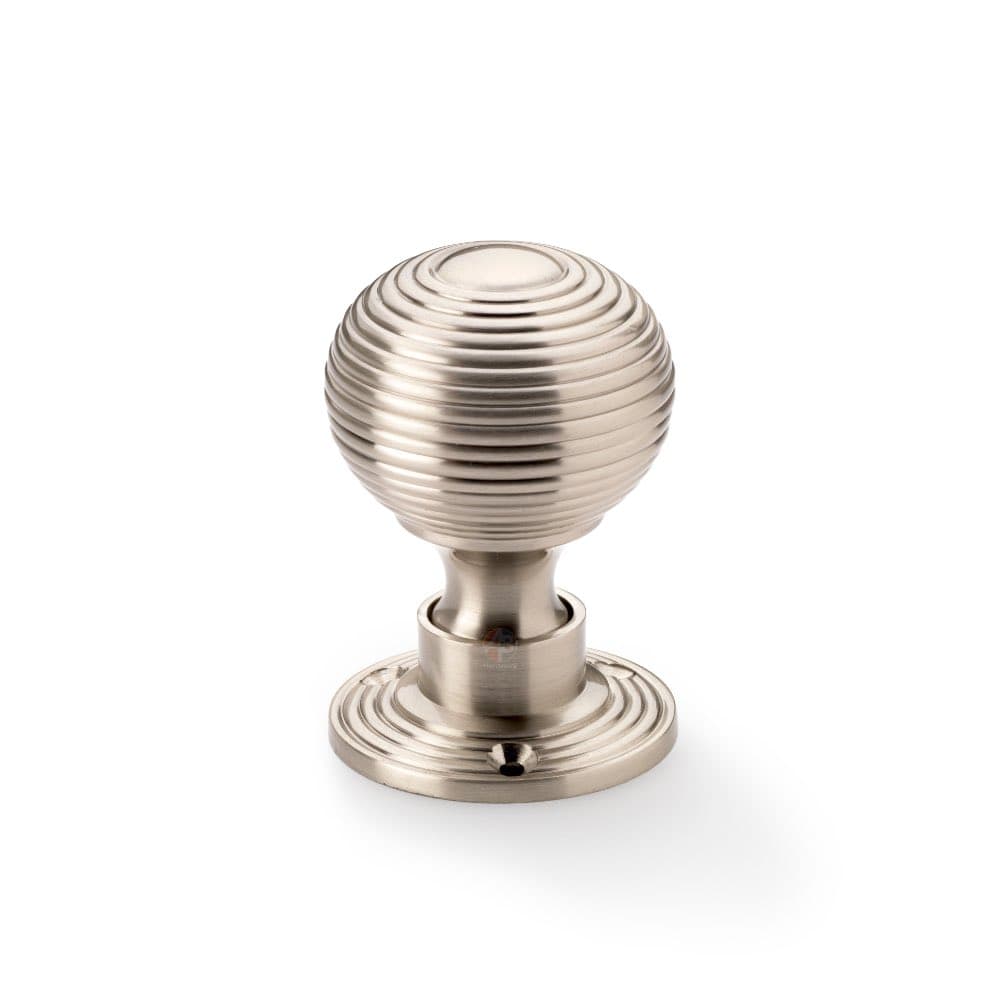 Black Brass Flanged Rim Lock Hollow Satin Nickel Beehive Door Knobs