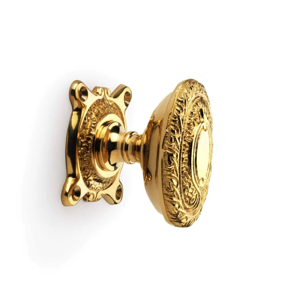 Black Brass Flanged Rim Lock Polished Brass Floral Oval Door Knobs