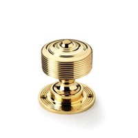 Thumbnail for Black Brass Flanged Rim Lock Polished Brass Reeded Door Knobs