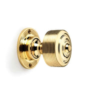 Thumbnail for Black Brass Flanged Rim Lock Polished Brass Reeded Door Knobs