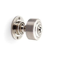 Thumbnail for Black Brass Flanged Rim Lock Polished Nickel Reeded Door Knobs