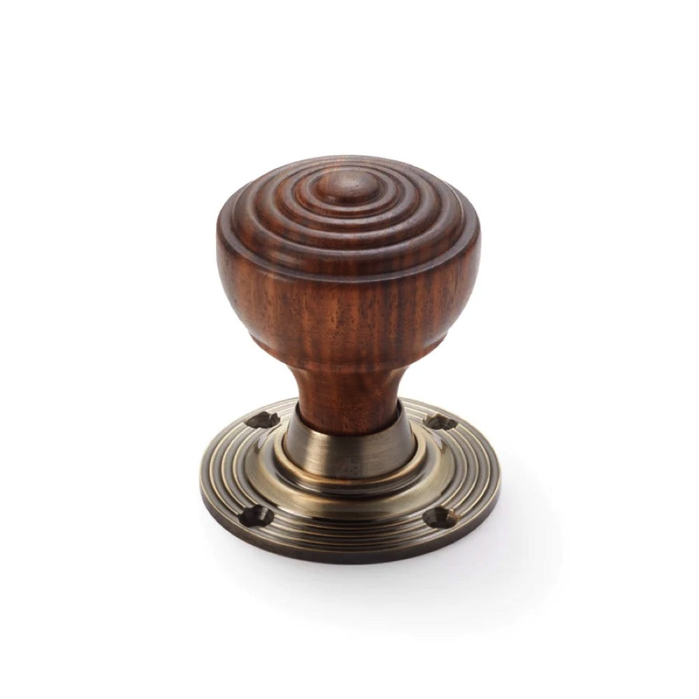 Black Brass Flanged Rim Lock Rosewood Antique Brass Ringed Door Knobs