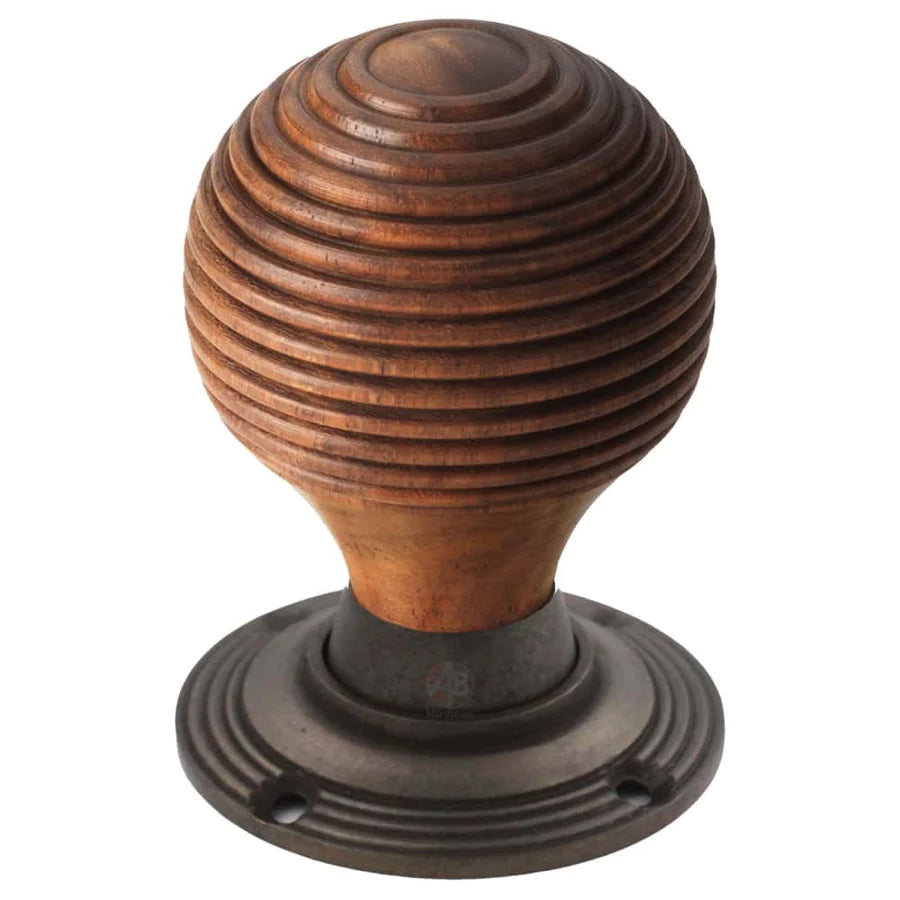 Black Brass Flanged Rim Lock Rosewood Matt Antique Beehive Door Knobs