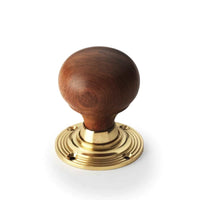 Thumbnail for Black Brass Flanged Rim Lock Rosewood Polished Brass Bun Door Knobs