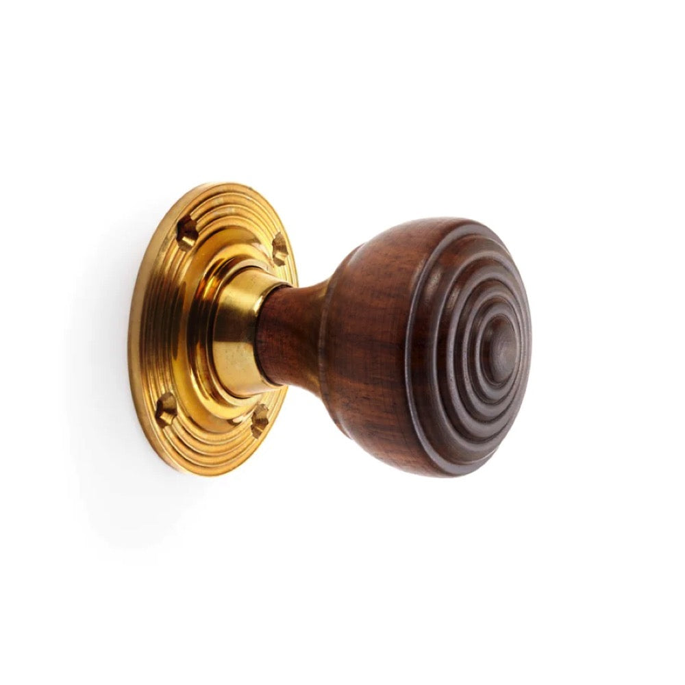 Black Brass Flanged Rim Lock Rosewood Polished Brass Ringed Door Knobs