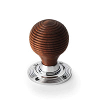 Thumbnail for Black Brass Flanged Rim Lock Rosewood Polished Chrome Beehive Door Knobs