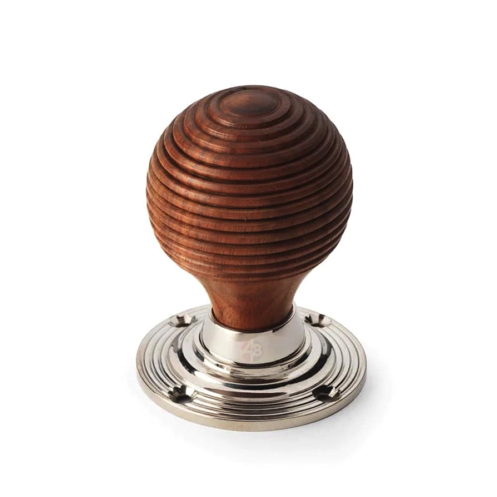 Black Brass Flanged Rim Lock Rosewood Polished Nickel Beehive Door Knobs