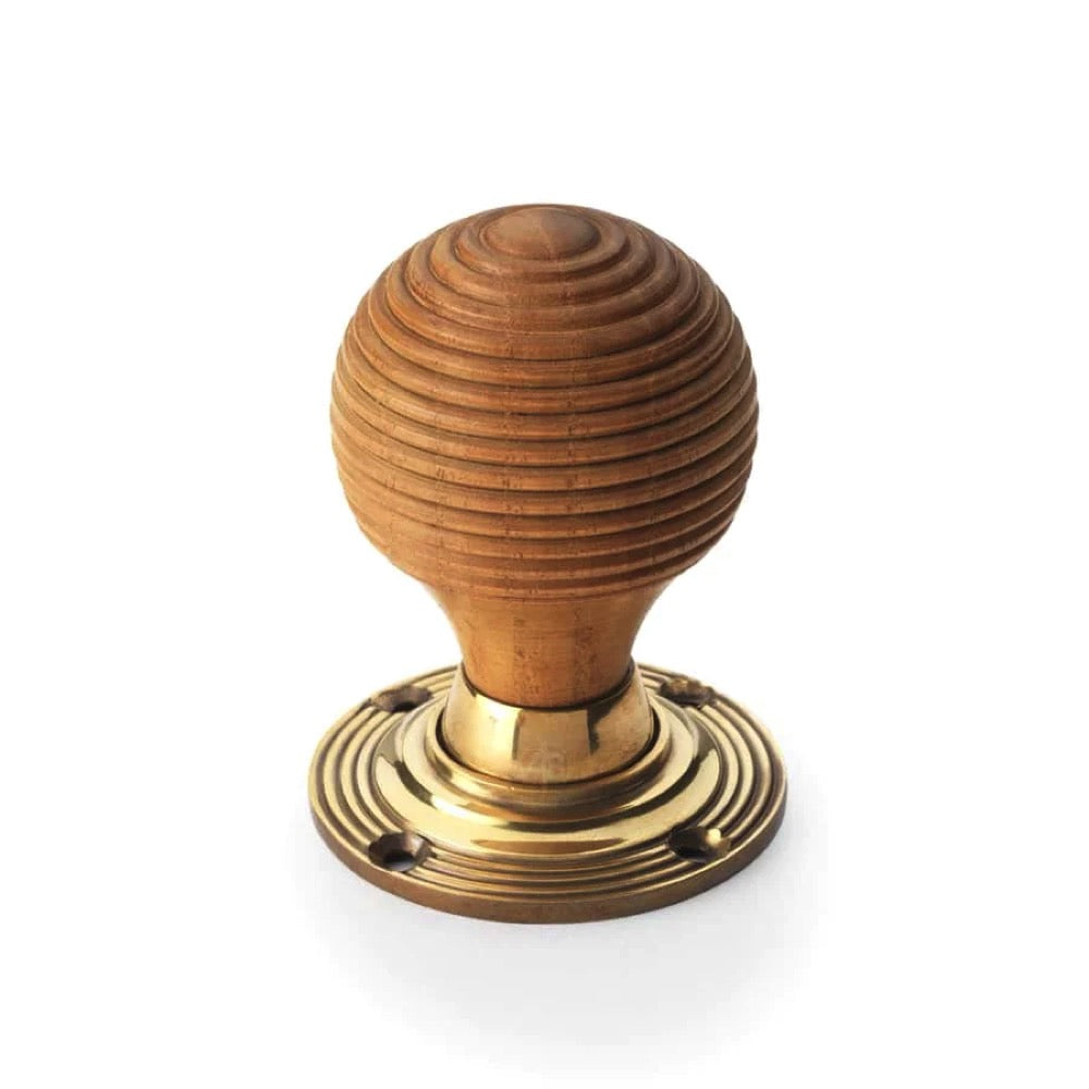 Black Brass Flanged Rim Lock Teak Aged Brass Beehive Door Knobs