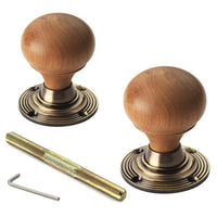 Thumbnail for Black Brass Flanged Rim Lock Teak Antique Brass Bun Door Knobs