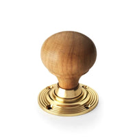 Thumbnail for Black Brass Flanged Rim Lock Teak Polished Brass Bun Door Knobs