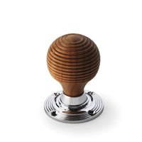 Thumbnail for Black Brass Flanged Rim Lock Teak Polished Chrome Beehive Door Knobs