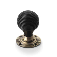 Thumbnail for Black Brass Olde Victorian Rim Lock Ebonised Antique Brass Beehive Door Knobs