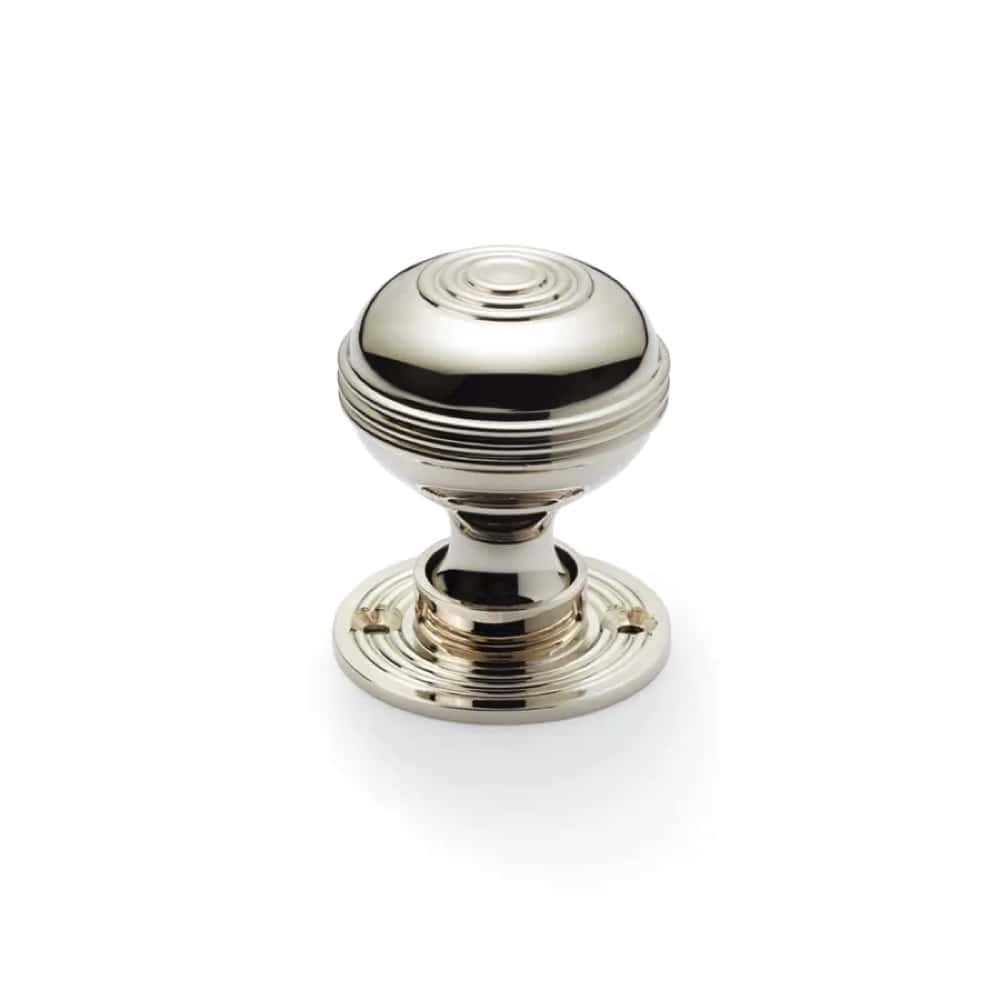 Black Brass Olde Victorian Rim Lock Polished Nickel Bloxwich Door Knobs