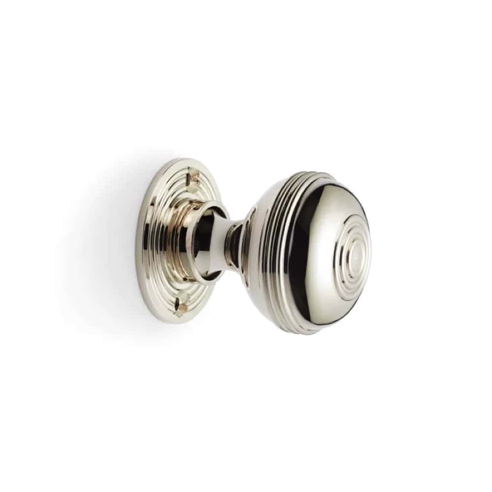 Black Brass Olde Victorian Rim Lock Polished Nickel Bloxwich Door Knobs