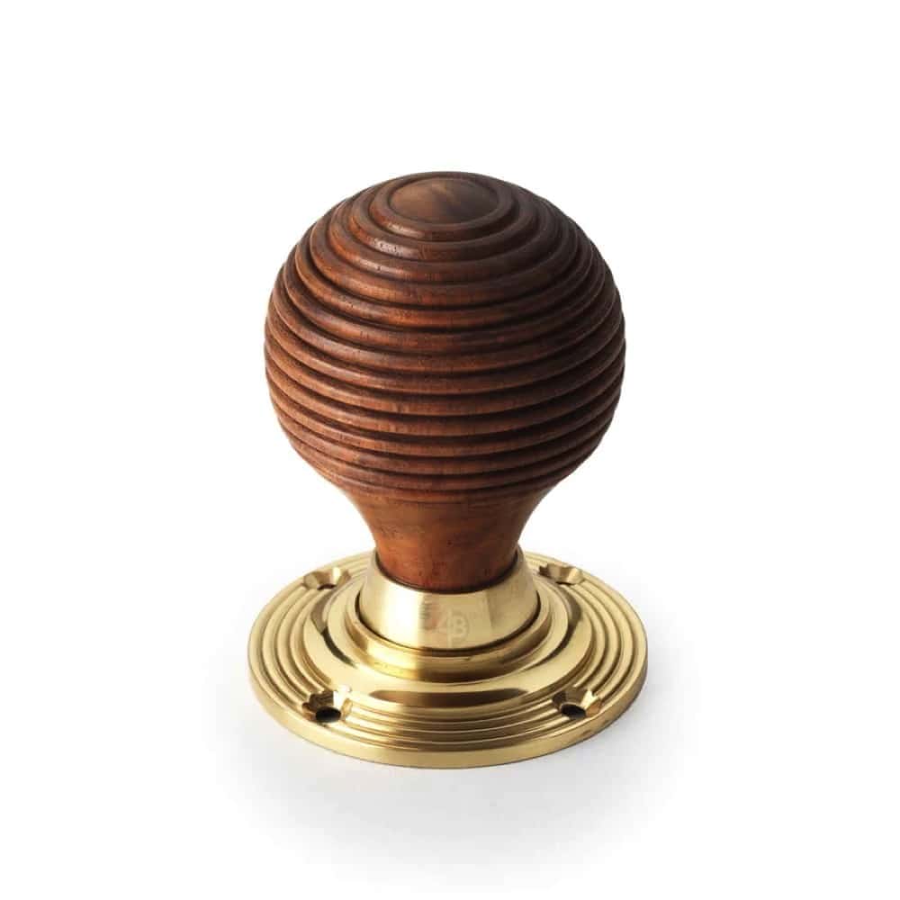 Black Brass Olde Victorian Rim Lock Rosewood Polished Brass Beehive Door Knobs