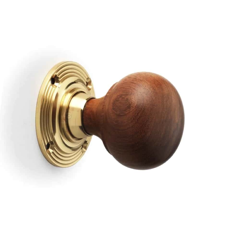 Black Brass Olde Victorian Rim Lock Rosewood Polished Brass Bun Door Knobs