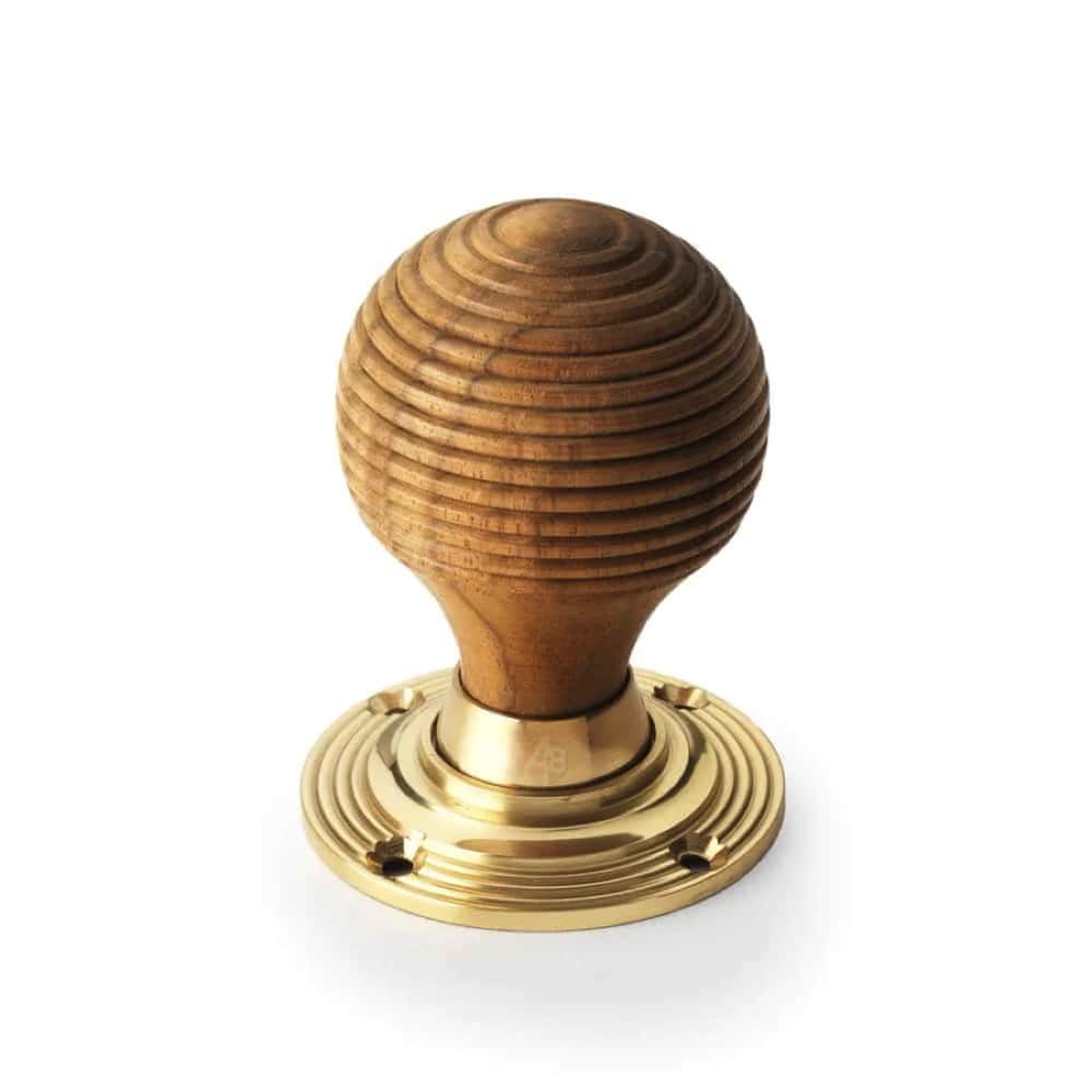 Black Brass Olde Victorian Rim Lock Teak Polished Brass Beehive Door Knobs