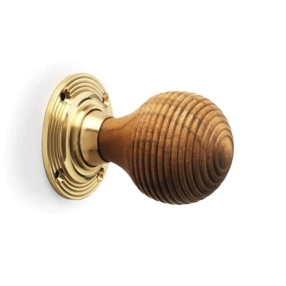 Black Brass Olde Victorian Rim Lock Teak Polished Brass Beehive Door Knobs