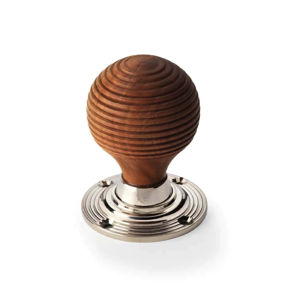 Black Brass Olde Victorian Rim Lock Teak Polished Nickel Beehive Door Knobs