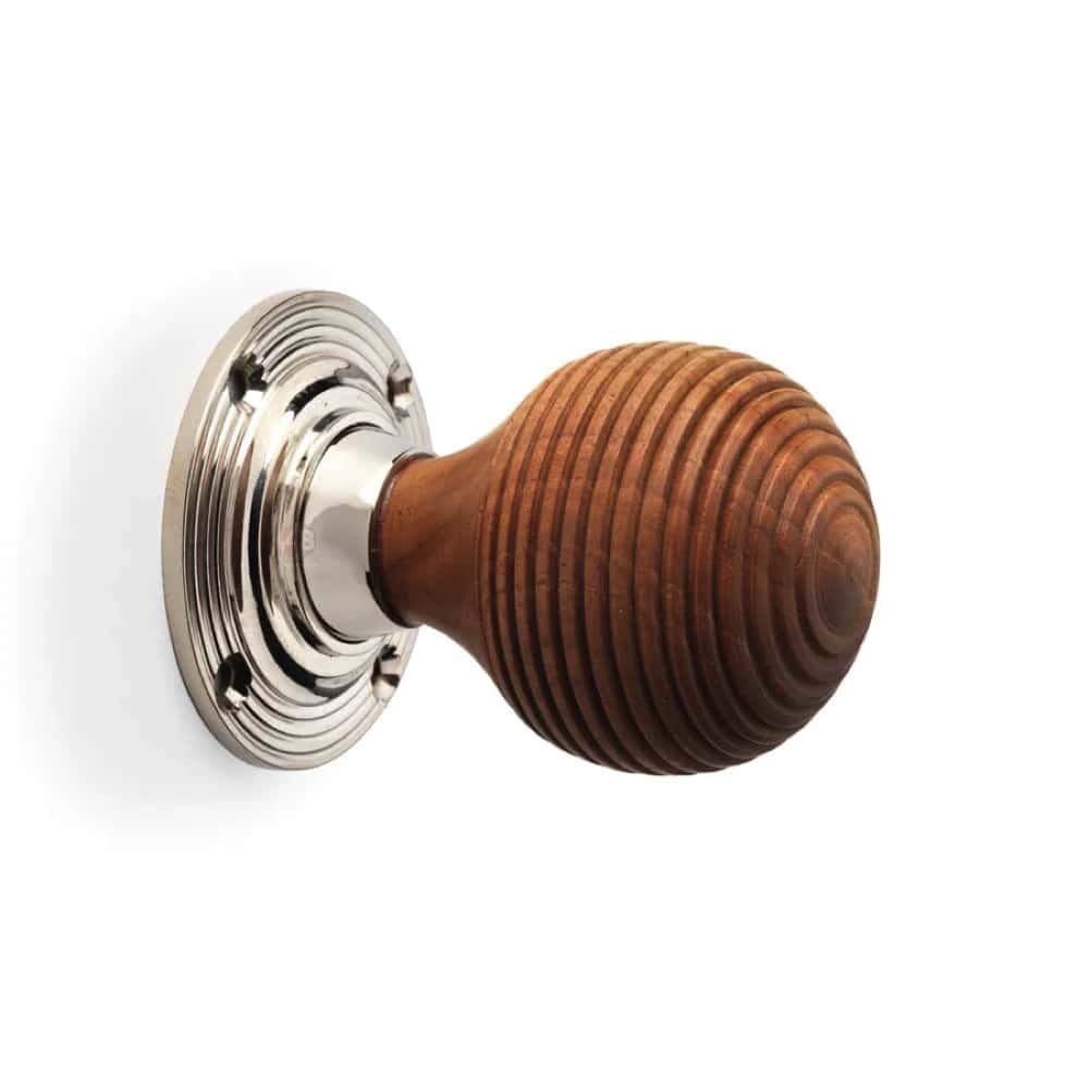 Black Brass Olde Victorian Rim Lock Teak Polished Nickel Beehive Door Knobs