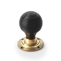 Thumbnail for Black Brass Rim Latch Lock Ebonised Aged Brass Beehive Door Knobs