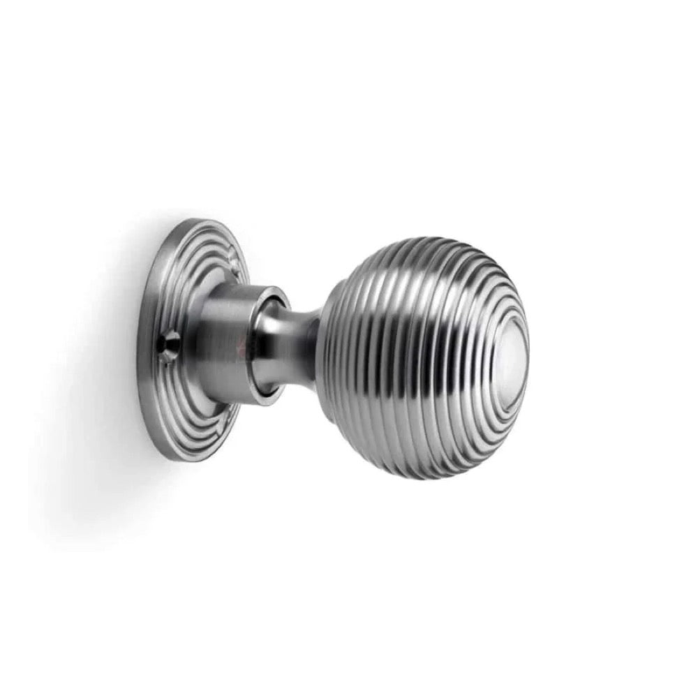 Black Brass Rim Latch Lock Hollow Satin Chrome Beehive Door Knobs