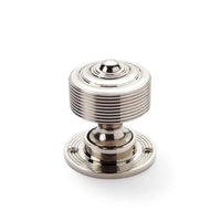 Thumbnail for Black Brass Rim Latch Lock Polished Nickel Reeded Door Knobs