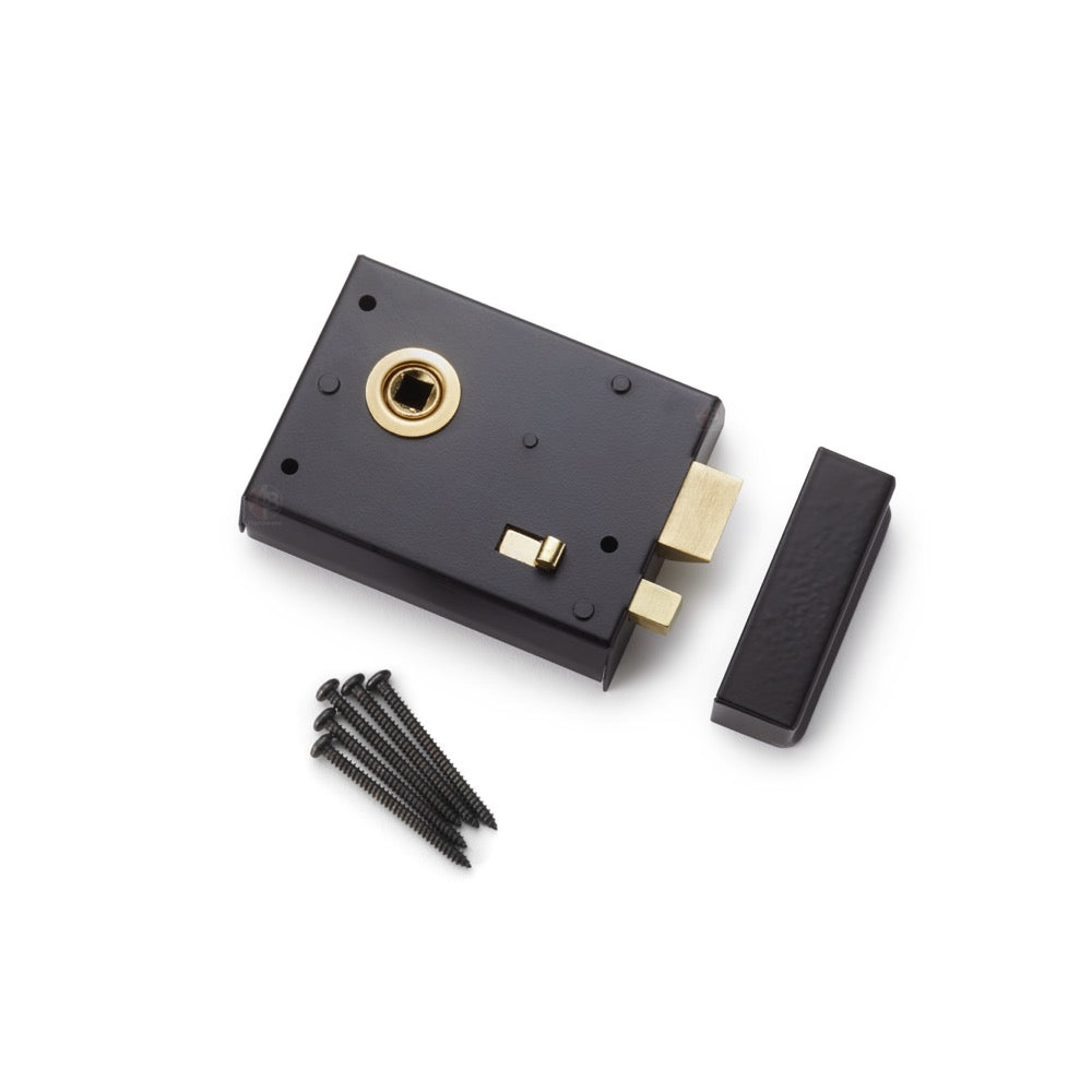 Black Brass Rim Latch Lock