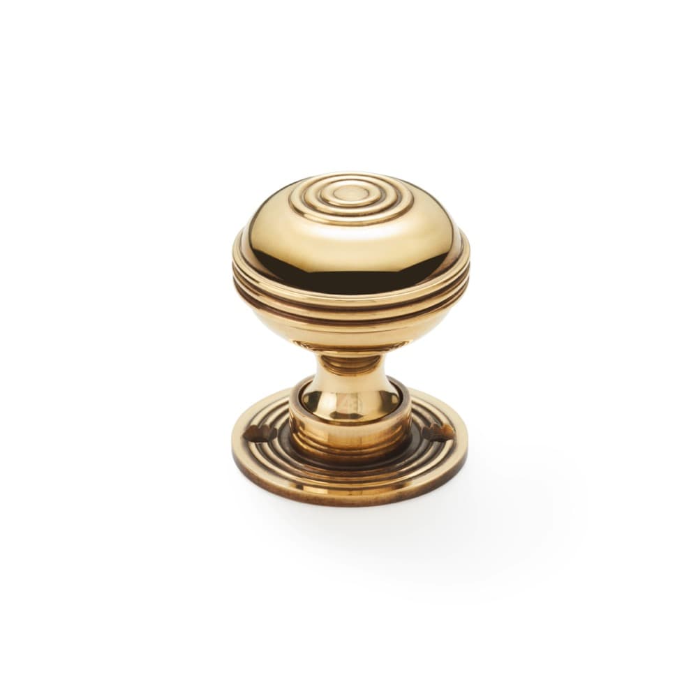 Cast Iron Floral Rim Lock Aged Brass Bloxwich Door Knobs