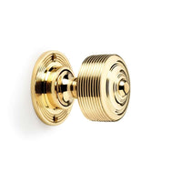 Thumbnail for Cast Iron Floral Rim Lock Polished Brass Reeded Door Knobs