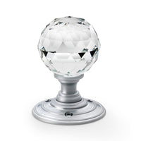 Thumbnail for Clear Faceted Glass Ball Mortice Door Knobs Satin Chrome