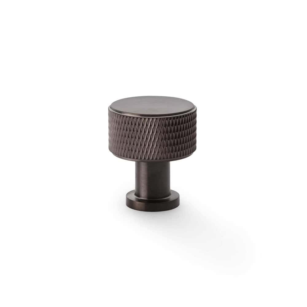 Small Dark Bronze Knurled Cupboard Knob