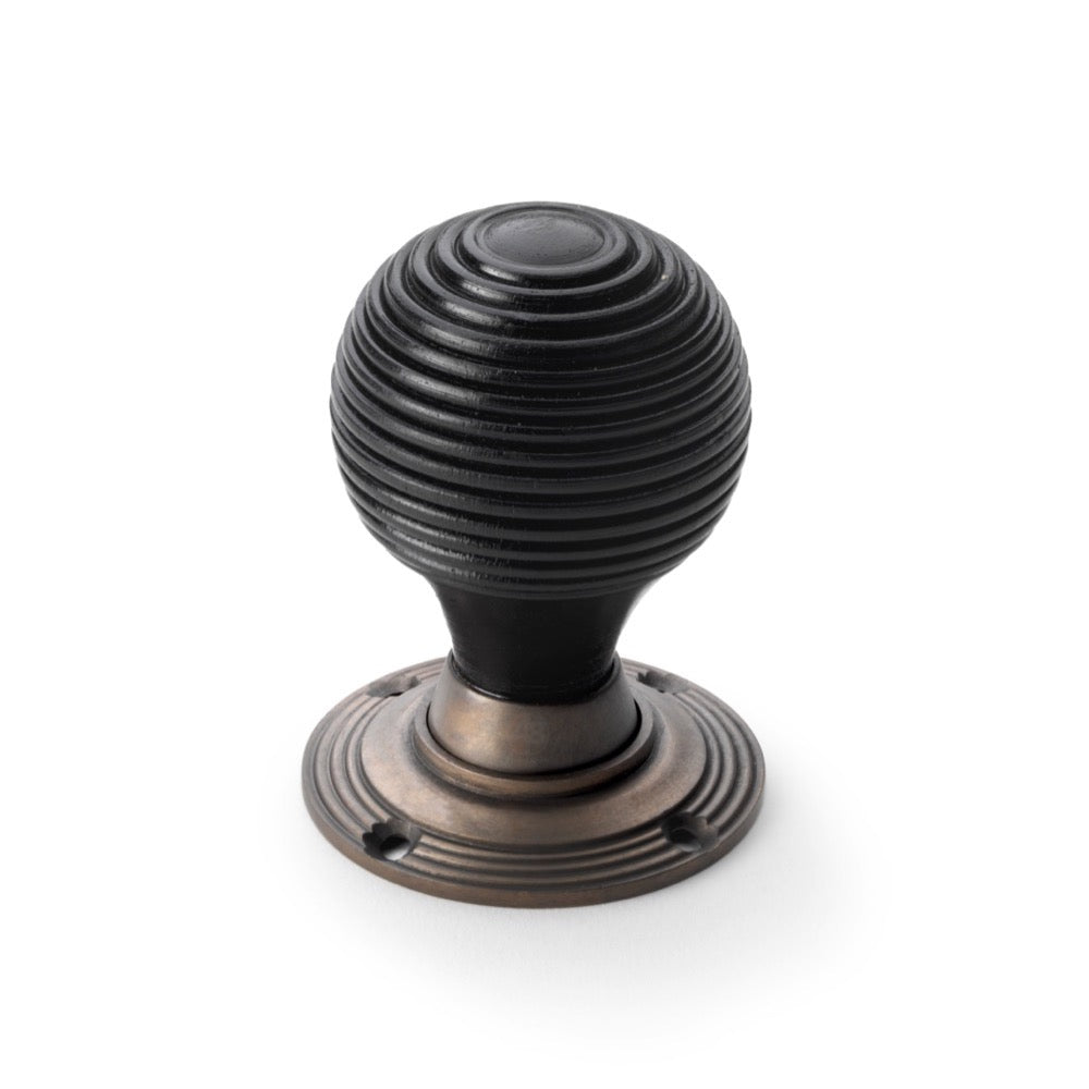 Ebonised & Matt Antique Beehive Door Knobs