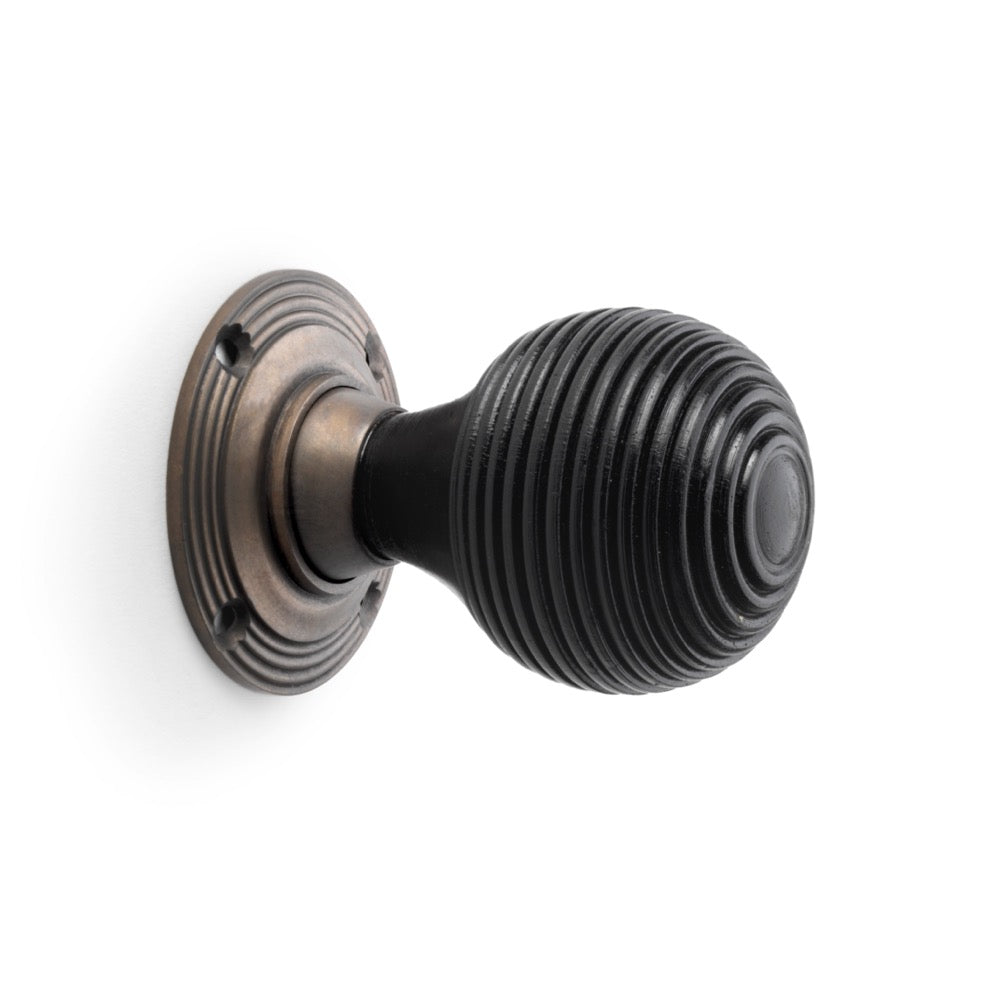 Ebonised & Matt Antique Beehive Door Knobs