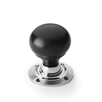 Thumbnail for Ebonised & Polished Chrome Bun Door Knobs