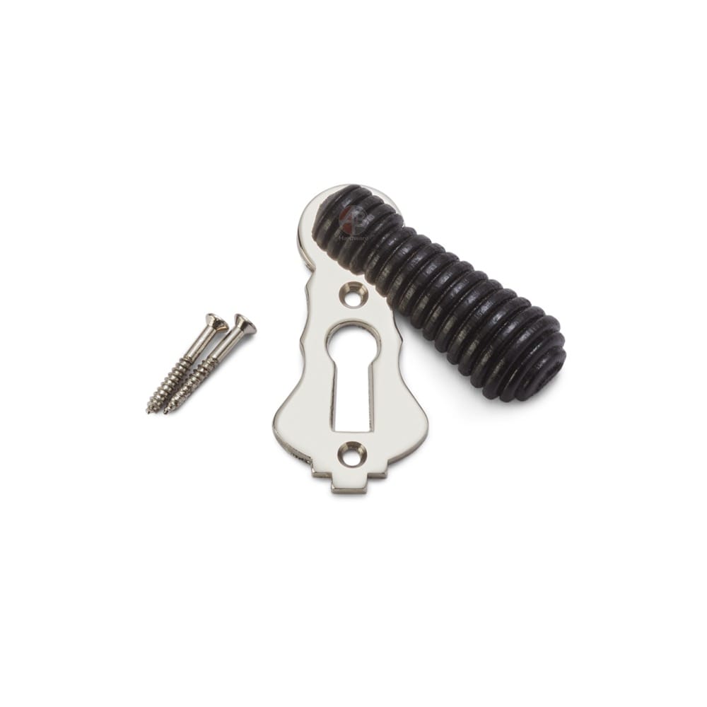 Ebonised Polished Nickel Beehive Escutcheon