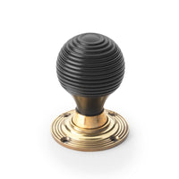 Thumbnail for Aged Brass Davenport Rim Lock Ebony Aged Brass Beehive Knobs