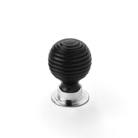 Thumbnail for Large Ebonised Polished Chrome Beehive Cupboard Knob