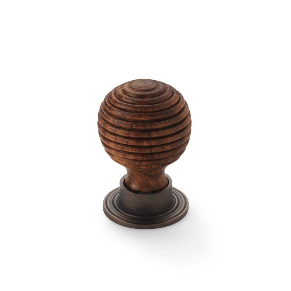 Large Rosewood Matt Antique Beehive Cupboard Knob