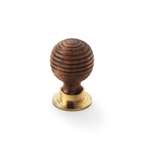 Thumbnail for Large Rosewood Polished Brass Beehive Cupboard Knob