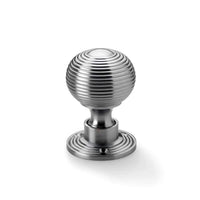 Thumbnail for Large Victorian Gothic Rim Lock Hollow Satin Chrome Beehive Door Knobs