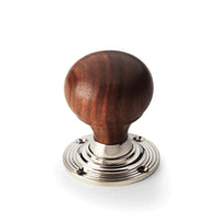 Thumbnail for Large Victorian Gothic Rim Lock Rosewood Polished Nickel Bun Door Knobs