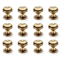 Thumbnail for Pack of 12 Large Aged Brass Bloxwich Cupboard Knob