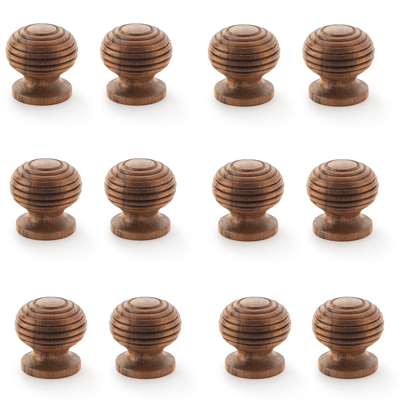 pack of 12 small rosewood beehive cupboard door knobs