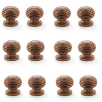 Thumbnail for pack of 12 small rosewood beehive cupboard door knobs