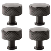 Thumbnail for Pack of 4 large dark bronze knurled cupboard knobs