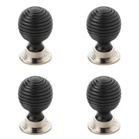 Thumbnail for Pack of 4 large ebonised polished nickel beehive cupboard door knobs