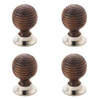 Thumbnail for Pack of 4 large rosewood polished nickel beehive cupboard door knobs