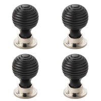 Thumbnail for Pack of 4 ebonised polished nickel small beehive cupboard door knobs