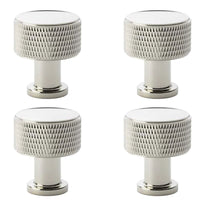 Thumbnail for pack of small polished nickel knurled cupboard knobs